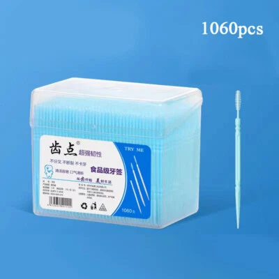1060 piezas de plástico palillo de dientes hilo dental palillo de limpieza de dientes cepillo cuidado oral dental - Foto 1 de 4