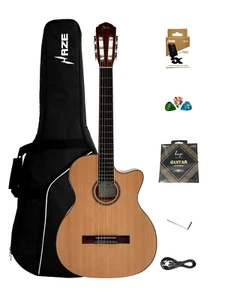 Haze Matte C551BCEQSM Solid Top Thin Body Arched Back Classical Guitar - Picture 1 of 18