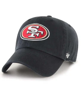 San Francisco 49ers '47 Brand Black Clean Up Adjustable Dad Hat - Picture 1 of 2