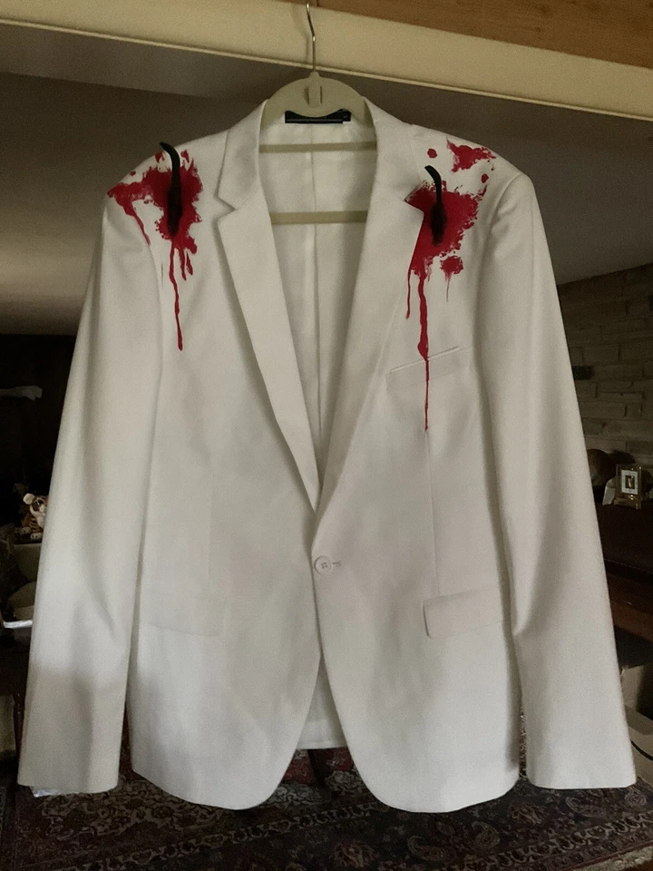 Jaqueta Cosplay Coringa Cavaleiro Negro Retorna Batarags Branca Tamanho G - Imagem 1 de 4