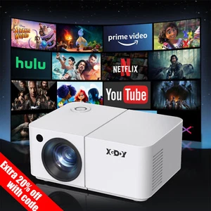 Mini Projector 2.4/5G WiFi Portable 4K LED Home Theater Android TV Bluetooth USB - Picture 1 of 14