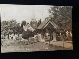 🌟 VINTAGE 1926 STOKE POGES CHURCH LYCH GATE SPIRE REMOVED 1924 POSTCARD - Picture 1 of 2