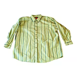 Mens Big & Tall 4X 4XL Green Striped Shirt Oxford Spring Pastel Easter NYNE - Picture 1 of 5