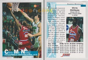 JOKER BASKET Serie A1 1994-95 - Chris McNealy # 98 - Mint - Foto 1 di 1
