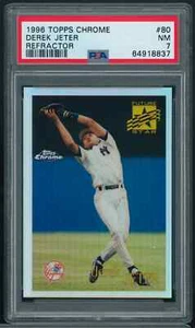 1996 Topps Chrome Refractor Rookie Parallel #80 Derek Jeter PSA 7 NM RC SP B5 - Bild 1 von 2