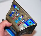 Antique Chinese Champleve Enamel Square Bowl  C.1900S
