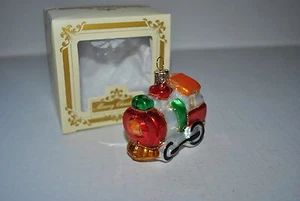 NEW IMPULS Glass Mouth Blown Xmas Ornament SANTA TOY TRAIN Glittered - Picture 1 of 2