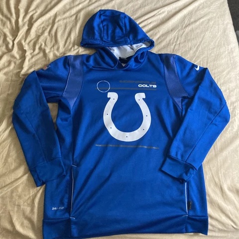Nike Indianapolis Colts Blue Sweater Sweatshirt Hoodie Men’s LARGE NFL Football Cover
