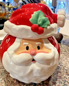 New Vintage Burton & Burton Santa HO HO HO Christmas Cookie Jar 1980's with Box - Picture 1 of 5