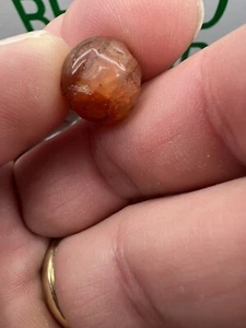 Uralte PYU gut getragene Scheibe orange Achat 11,6 x 6 mm Erbstück Sammlerstück - Bild 1 von 7