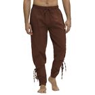 Pirate Costume Trousers for Men Medieval Gothic Cosplay Lace Up Pants Black XL