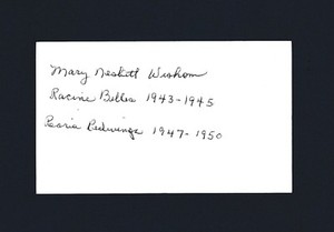 Mary Nesbitt signed AAGPBL All-American girls BB index card 1925-2013
