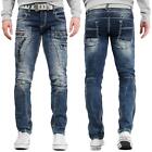 Cipo & Baxx Men's Jeans Blue Regular-Fit Multi-Pocket Destroyed Trendy Used-Look