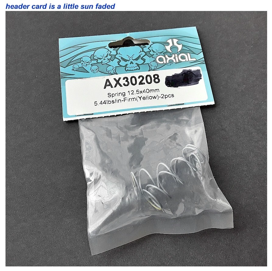 Axial AX30208 Spring 12.5x40mm 5.44lbs/in Firm Yellow (2) - Image 1 of 1