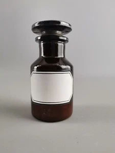 Apothekerflasche Auflösung Apotheke Labor Arzt 10cm M Flasche braun DEKO Vintage - Bild 1 von 6