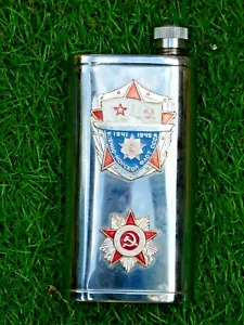 REAL Fiole flask Militaire Marine Russe Russia URRS CCCP Russian Navy war guerre - Picture 1 of 2