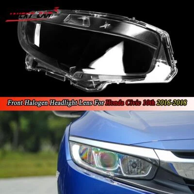 Cubierta de lente de faro halógeno delantero derecho para Honda Civic 2016-2018 Foto 1 de 4