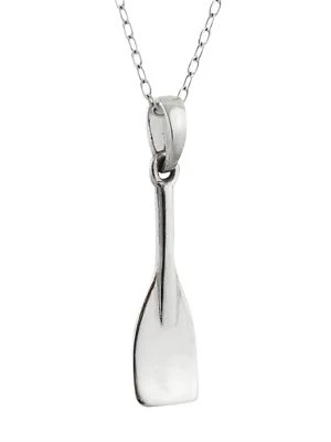 Small Rowing Oar Necklace - 925 Sterling Silver Pendant Oars Crew Racing  - Image 1 of 4