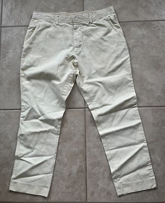 Pantalones BURBERRY LONDON Marfil Informales Cónicos Lino/Algodón Para Hombre 36R Hechos en Italia Foto 1 de 4