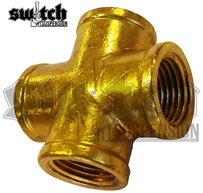 Brass Pipe Fitting 1/2 NPT Female Cross 4 Way Equal Forged Connector Coupling - Image 1 of 4