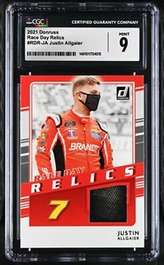 Justin Allgaier #RDR-JA CGC 9 (2021, Donruss) NASCAR Race Day Relics, Mint - Picture 1 of 2