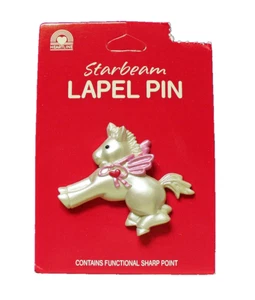 Hallmark PIN Valentines Vintage PEGASUS HEART STARBEAM 1989 Holiday Brooch NEW* - Picture 1 of 3