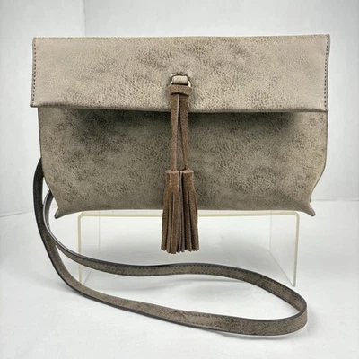 Anthropologie Street Level Corrine Handbag - Faux Leather w/Suede Tassels VGC - Image 1 of 4