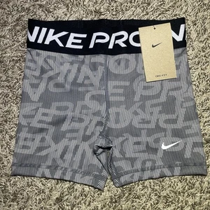 Pantalones Cortos de Compresión Nike Pro Jóvenes Niñas Talla Mediana Dri-Fit Multiprint Gris - Imagen 1 de 5