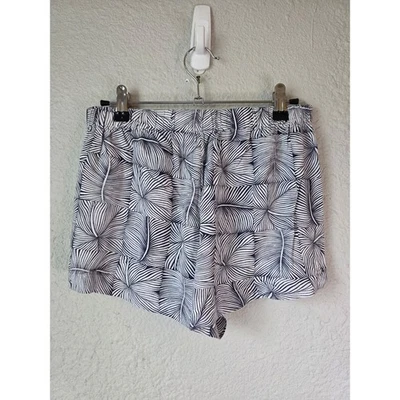Roxy Women's Shorts Size S/P White Blue Leaf Pattern Drawstring Waist - Image 1 of 4