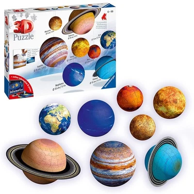 Ravensburger Planetary Solar System 3D Globe Jigsaw Puzzle Set for Kids Age 6 - Image 1 of 4