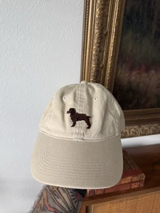Smathers & Branson Hat Needlepoint Brown Lab Dog Beige Cap Strap Back Cotton - Picture 1 of 8