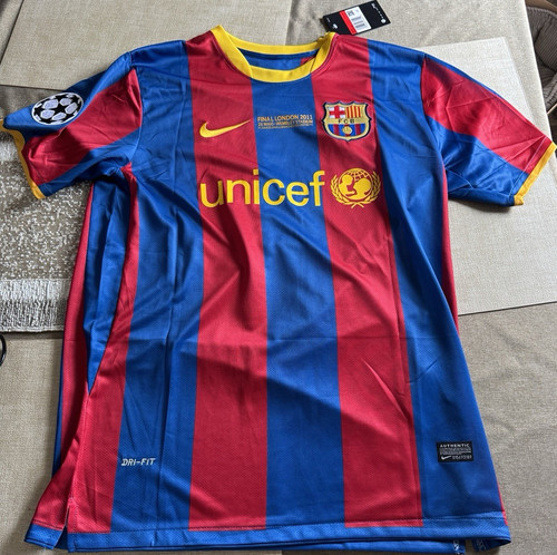 Nike FC Barcelona Lionel Messi #10 Black Yellow UEFA Champions