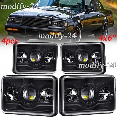 Faros LED de haz alto/bajo Fit Buick Regal Grand National 1982-87 4X6" lámpara H4666 Foto 1 de 4