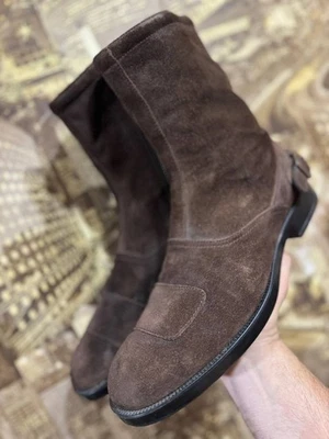 Stivaletti biker Hogan in pelle scamosciata con zip taglia 45 Made in Italy - Immagine 1 di 4