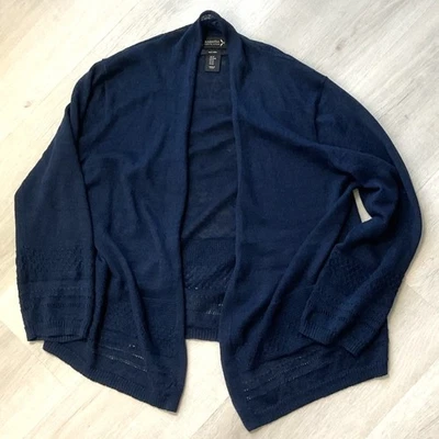 Cárdigan manga larga Nanette Lepore frente abierto azul marino para mujer talla M  Foto 1 de 4