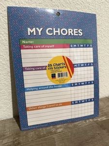 My Chores Chart For Kids - 25 Colorful Sheets & 175 stickers -Perfect For Summer - Picture 1 of 4