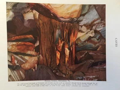 Antique 1926 Print – Endless Caverns New Market Kentucky Virginia Cave Plate - Image 1 of 4