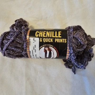 1 Skein Lion Brand Chenille Thick & Quick Print Yarn Super Bulky AMETHYST 75 yd - Image 1 of 4
