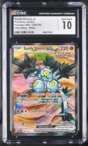 SANDY SHOCKS EX 228/182 - POKEMON TCG ULTRA RARE HOLO PARADOX RIFT 2023 CGC 10 - Picture 1 of 2