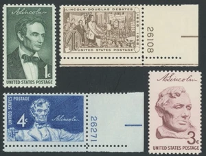 US - 1958-1959 Abraham Lincoln - SC# 1113-1116 Plate Block of 4 Mint NH OG - Picture 1 of 2