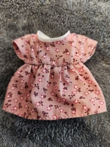 Sylvanian Families Mother's Adult's Dress Original Clothes Mauve Pink Flowers - Picture 1 of 3