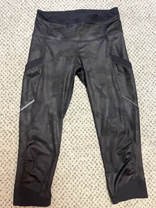 Lululemon sz 2 Cropped Ruched High Waist graphite Camouflage Leggings Pants - Picture 1 of 5