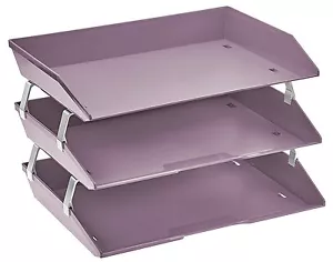 Acrimet Facility 3 Tiers Triple Letter Tray (Solid Purple Color) - Picture 1 of 6