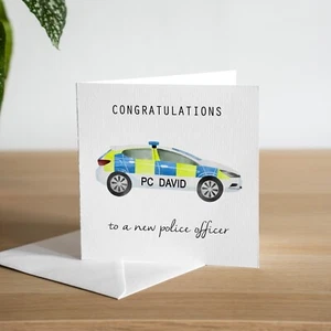 Tarjeta personalizada de felicitaciones por convertirse en una oficina de policía buena suerte nuevo trabajo - Imagen 1 de 5