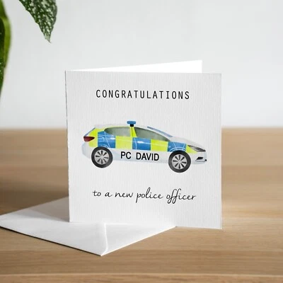 MARVELLO Personalised New Police Office Card, New Police Officer Gifts, New Job Card