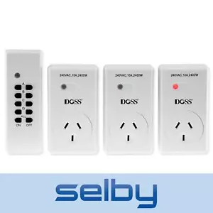 Remote Control Power Points 3-Pack 240V Australian Mains Outlets - Picture 1 of 2