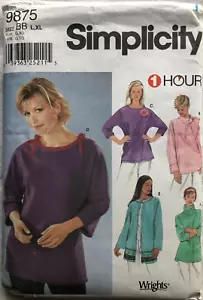 Simplicity 9875 Misses Size L, XL Fleece Tops Pattern - Cut But Complete - Picture 1 of 2