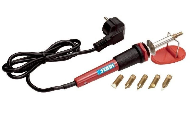 Pirografo e Saldatore a Stagno Fervi 0793 con 6 Puntalini per Incisioni su Legno - Immagine 1 di 1