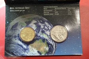 * 2008 TWO COIN UNCIRCULATED MINT SET WITH SLEEVE PLANET EARTH #SRA57 - Picture 1 of 11