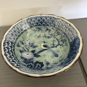 Vtg. Japanese Porcelain Blue & White Deep Plate/Bowl - Picture 1 of 15